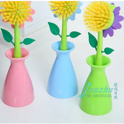 Kitchen pot brush that doesn't stick to oil, long-handled pot brush, a creative cleaning brush for washing POTS and dishes thumbnail