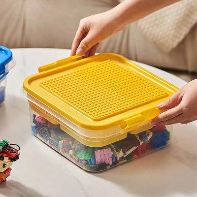 Lego brick storage box, transparent small particle toy storage box, children's assembly parts, multi-layer compartmented organization box thumbnail