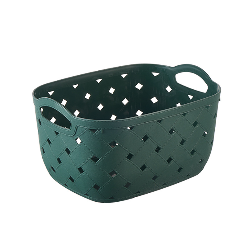 Wholesale of simple hand-held storage baskets, plastic PP home desktop storage baskets, bathroom and kitchen organizing and storage small baskets Application Scenario