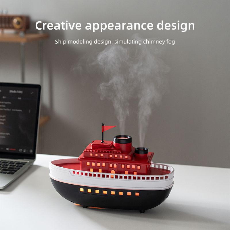 Ship humidifier, household large spray essential oil aroma diffuser, desktop aroma diffuser, ultrasonic double spray 5v aroma diffuser humidifier Specification image