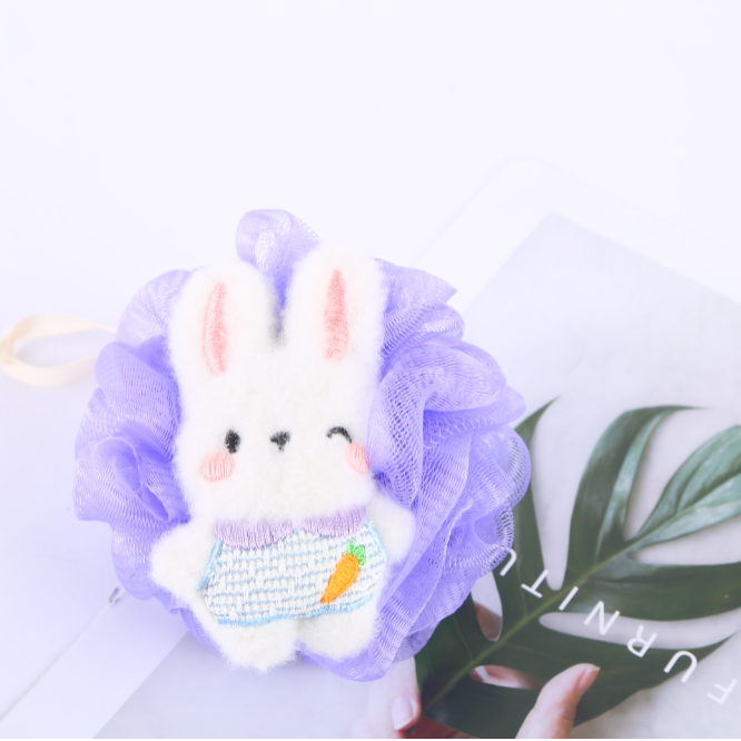 【 Qingzhi 】 Little Radish Rabbit Bath Balls, Bath Flowers, Skin Cleansing Factory Direct Sales, Quality guaranteed, Cute bath balls Specification image