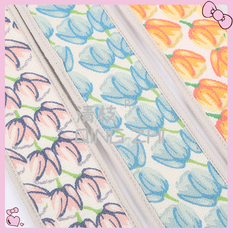 【 Qingzhi 】 Bath towel, a refreshing tulip bathing magic tool. Thickened mud and dirt removal back strip, long back towel pic 5