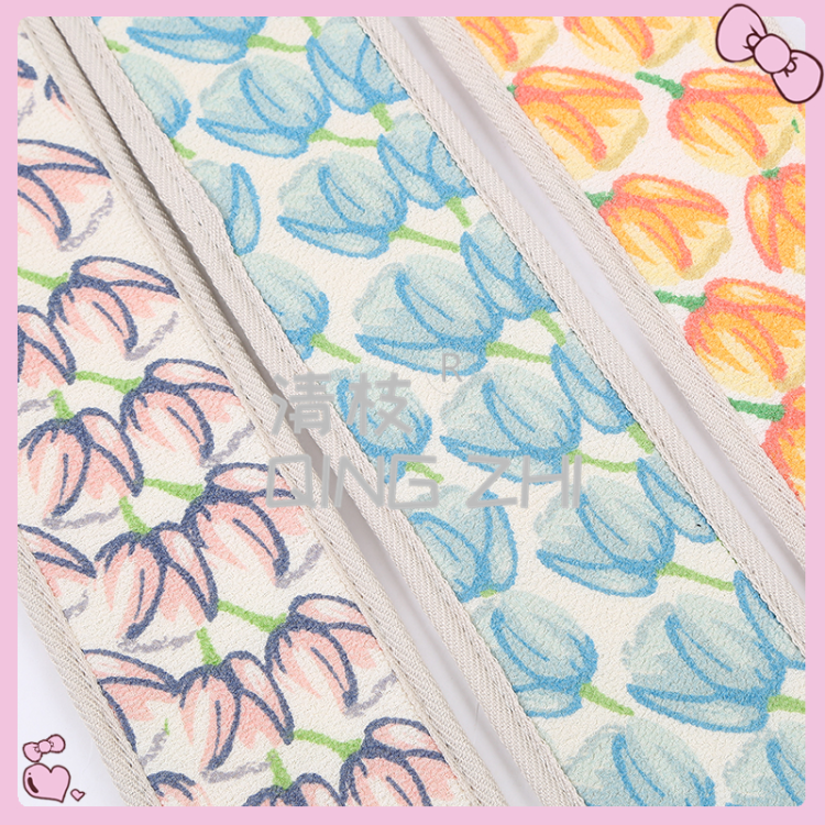 【 Qingzhi 】 Bath towel, a refreshing tulip bathing magic tool. Thickened mud and dirt removal back strip, long back towel
