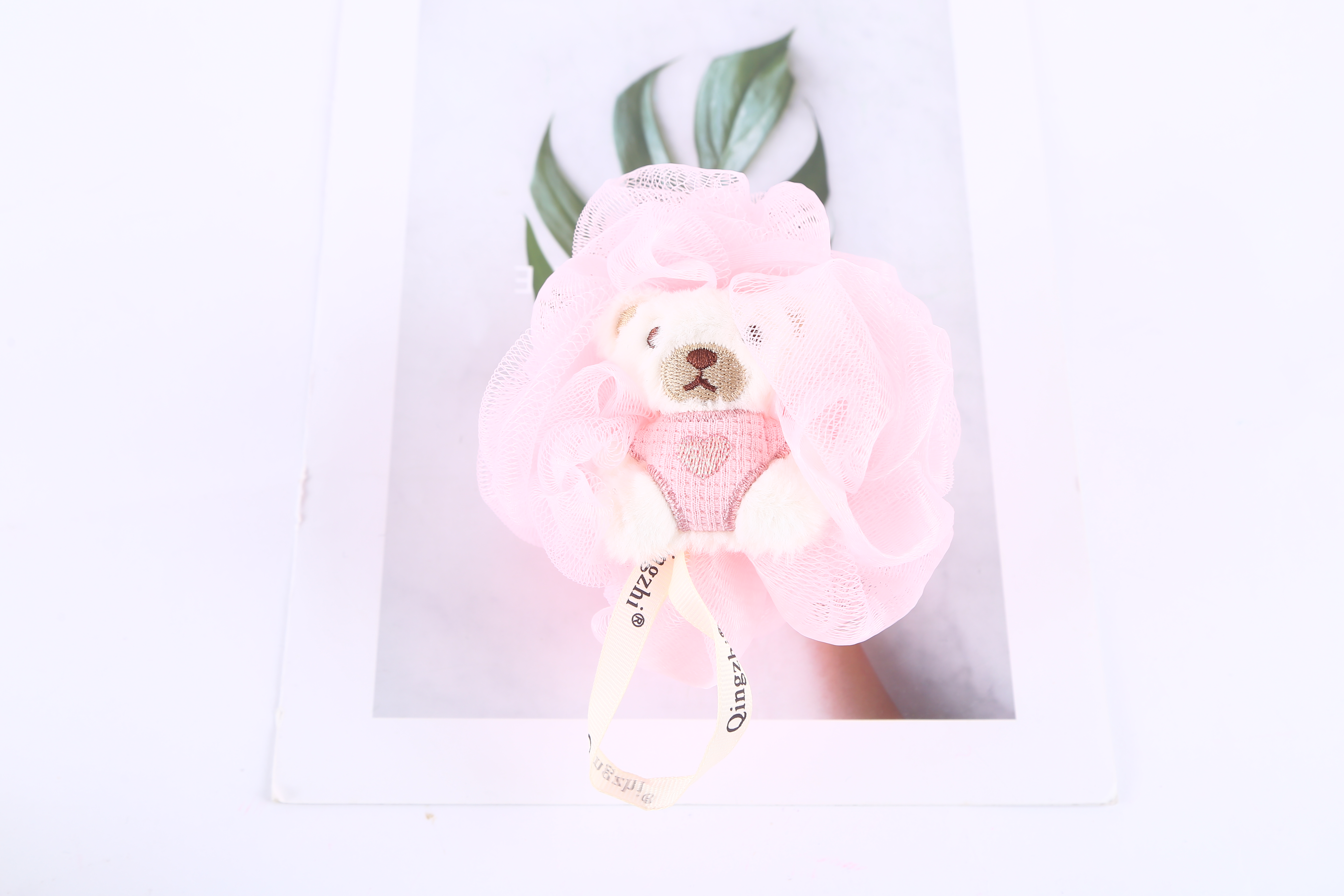 【 Qingzhi 】 Cute bath balls, embroidered rabbit and bear bath balls, bath flowers, skin cleansing factory direct sales, quality guaranteed pic 2
