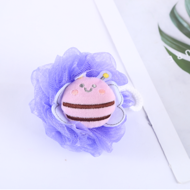 【 Qingzhi 】 Little Bee Bath Balls, bath Flowers, Skin cleansing Factory Direct sales, Quality guaranteed bath balls, soft bath balls, rich foam, children's bath balls Specification image