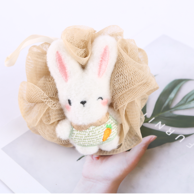 【 Qingzhi 】 Little Radish Rabbit Bath Balls, Bath Flowers, Skin Cleansing Factory Direct Sales, Quality guaranteed, Cute bath balls details Picture