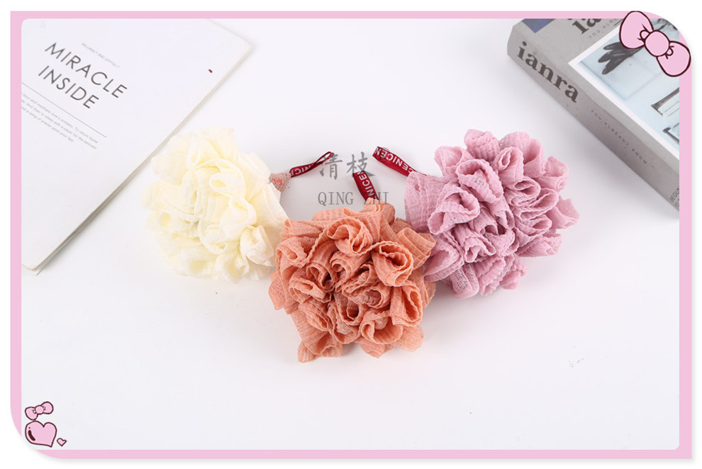【 Qingzhi 】 Bath Flower Cute Girl Bubble Bath Ball Super Soft and Non-Dispersing Ball Flower Bath Scrub 50g pic 4