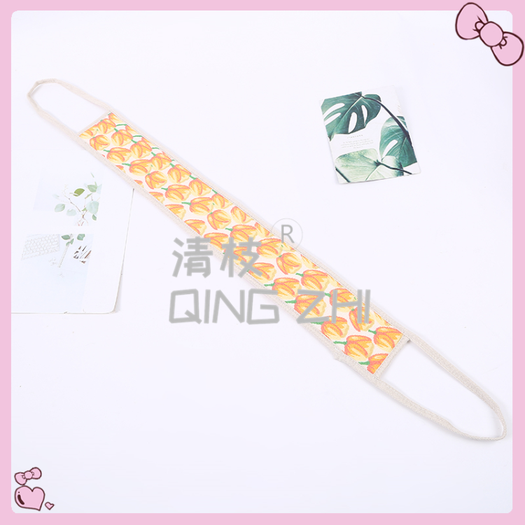【 Qingzhi 】 Bath towel, a refreshing tulip bathing magic tool. Thickened mud and dirt removal back strip, long back towel details Picture