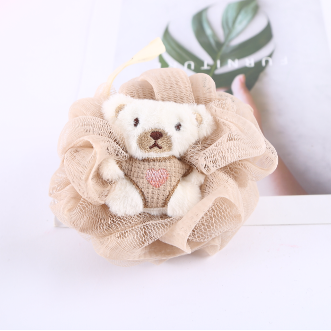 【 Qingzhi 】 Cute bath balls, embroidered rabbit and bear bath balls, bath flowers, skin cleansing factory direct sales, quality guaranteed details Picture