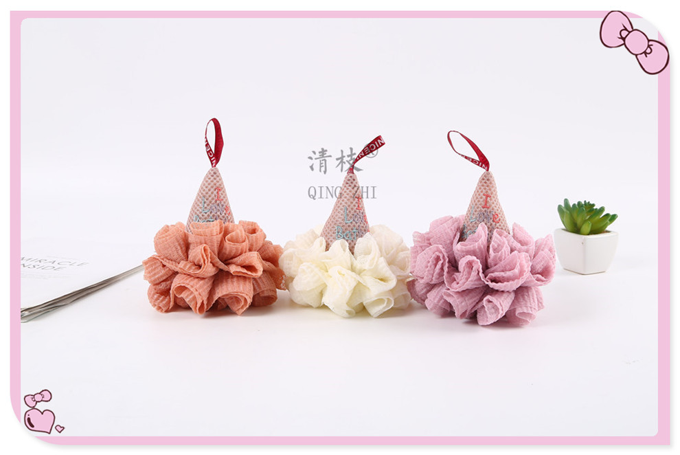 【 Qingzhi 】 Bath Flower Cute Girl Bubble Bath Ball Super Soft and Non-Dispersing Ball Flower Bath Scrub 50g pic 8