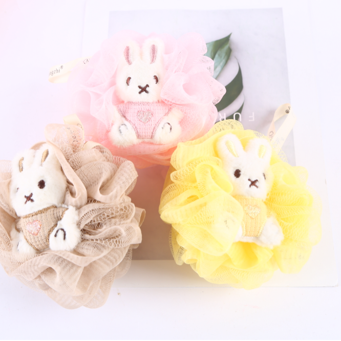 【 Qingzhi 】 Cute bath balls, embroidered rabbit and bear bath balls, bath flowers, skin cleansing factory direct sales, quality guaranteed Application Scenario