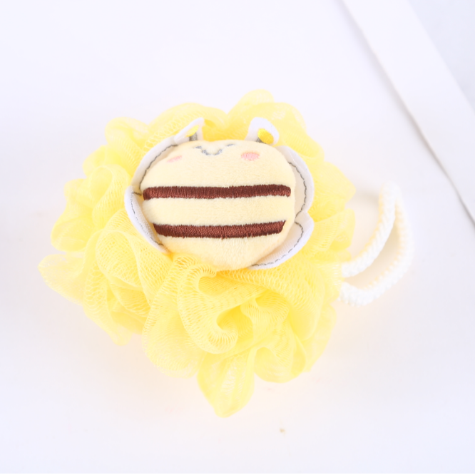 【 Qingzhi 】 Little Bee Bath Balls, bath Flowers, Skin cleansing Factory Direct sales, Quality guaranteed bath balls, soft bath balls, rich foam, children's bath balls details Picture