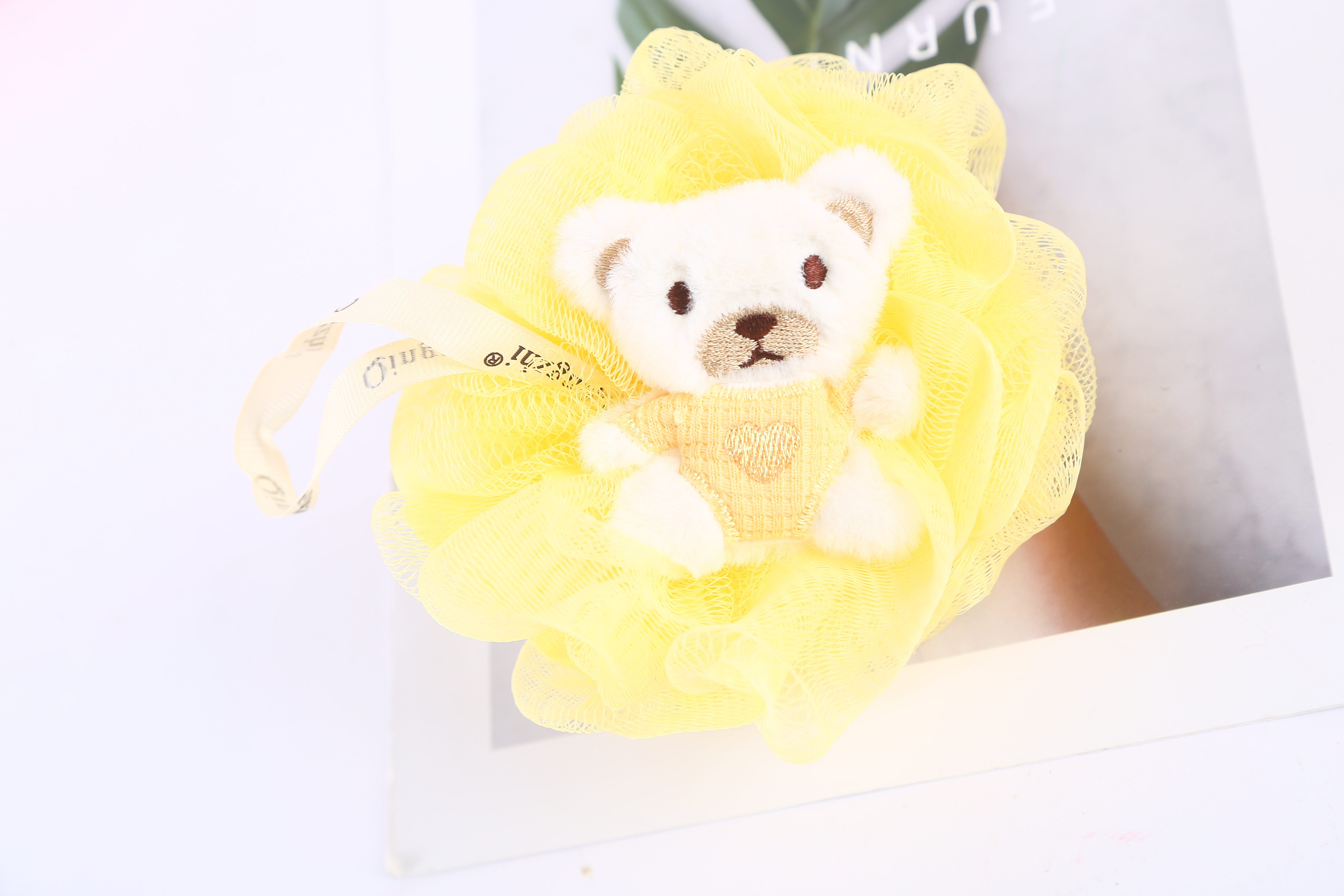 【 Qingzhi 】 Cute bath balls, embroidered rabbit and bear bath balls, bath flowers, skin cleansing factory direct sales, quality guaranteed pic 4
