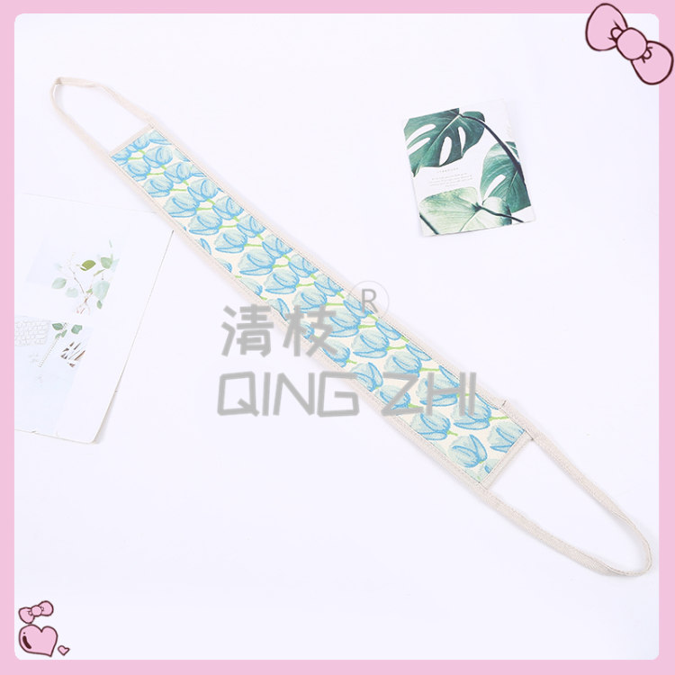【 Qingzhi 】 Bath towel, a refreshing tulip bathing magic tool. Thickened mud and dirt removal back strip, long back towel Specification image