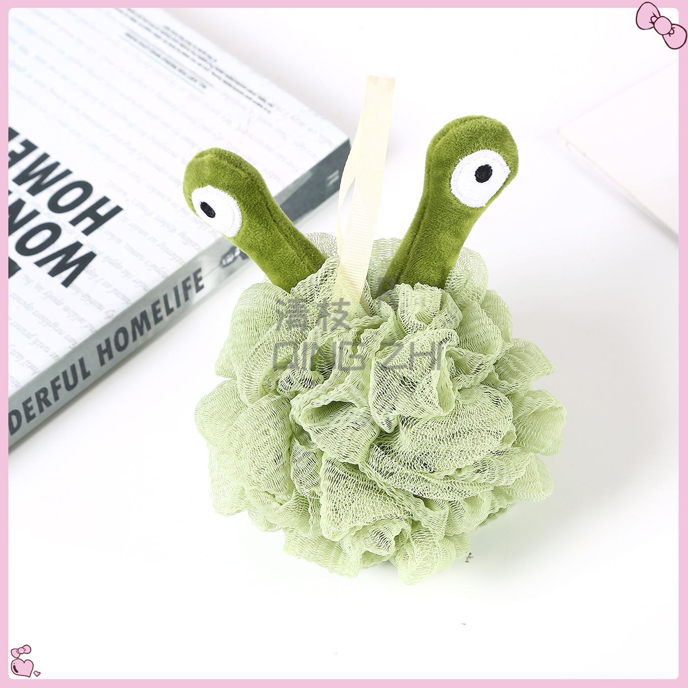 【 Qingzhi 】 Bath Ball for Girls and children, Bubble bath flower, back rub, super soft, the same style as Xiaohongshu bath ball, Little monster eyes pic 4