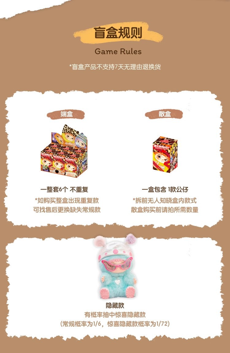 WAKUKU一代哇库库毛毛潮趣派对系列毛绒盲盒可爱动漫手办周边摆件详情9