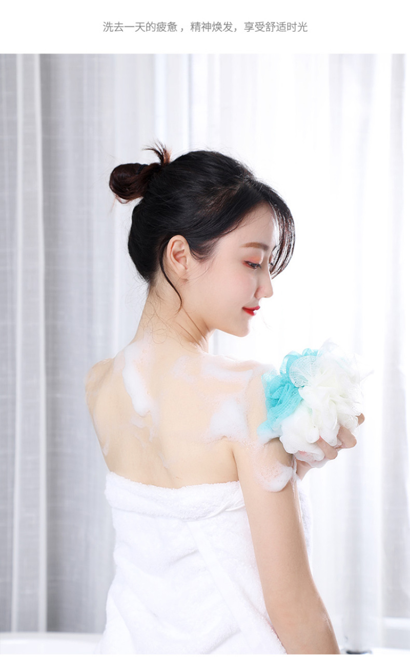 【 Qingzhi 】 Playful and cute decoration, skin-friendly and soft bath ball, high-density mesh scrub bath flower, 60g ice cream cone sponge pic 14
