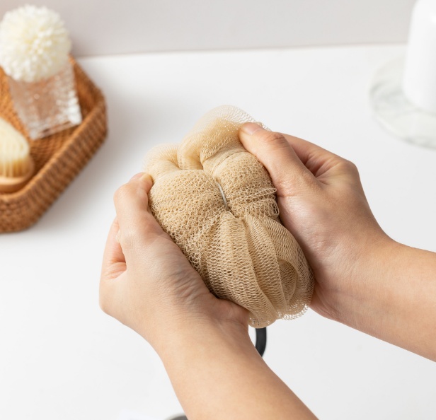 【 Qingzhi 】 Amazon 60g Super Large Pumpkin Bath Flower thickened Foot Bath Super Soft Bath Ball direct supply from the manufacturer, Japanese style pic 2