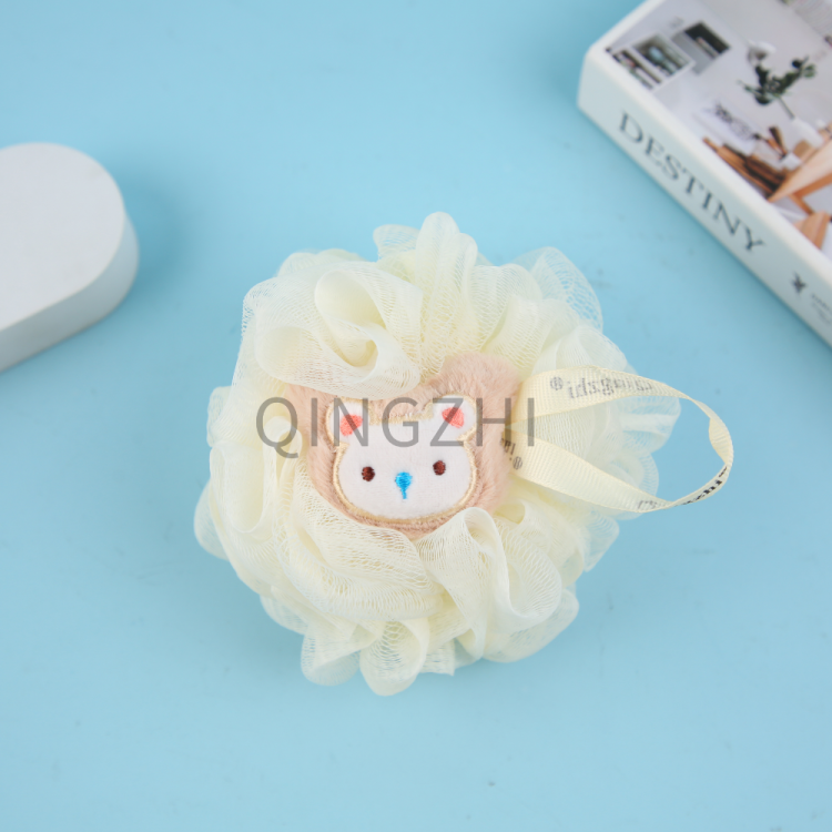 【 Qingzhi 】 Rabbit Fur Bear Cartoon Bath Balls and bath flowers Factory direct sales, large quantities of foaming bath products for cleaning the skin, children's bath balls Specification image