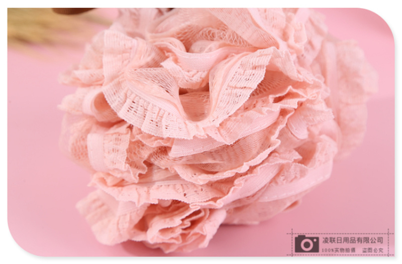 【 Qingzhi 】 Multi-color bath balls with lashing design, bath balls, bath flowers, scrubbing and foaming bath flowers, 55g lace trim pic 13