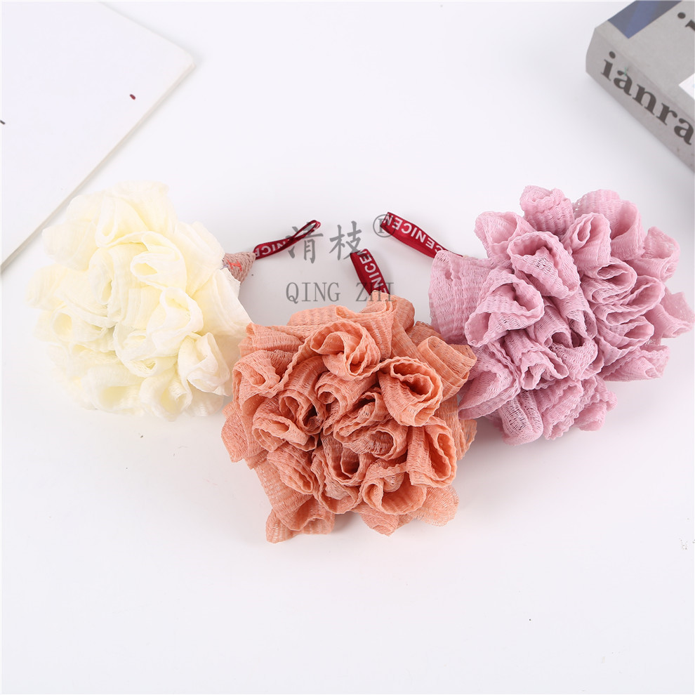 【 Qingzhi 】50g cloth ice cream, high-end Korean version, pleated lace bath flower, large bath ball, not easy to fall apart, cute bath ball details Picture