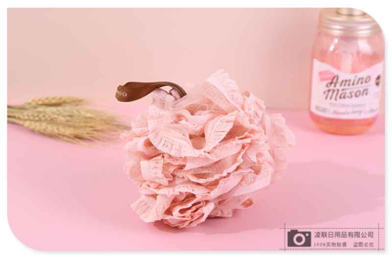 【 Qingzhi 】 Multi-color bath balls with lashing design, bath balls, bath flowers, scrubbing and foaming bath flowers, 55g lace trim pic 12