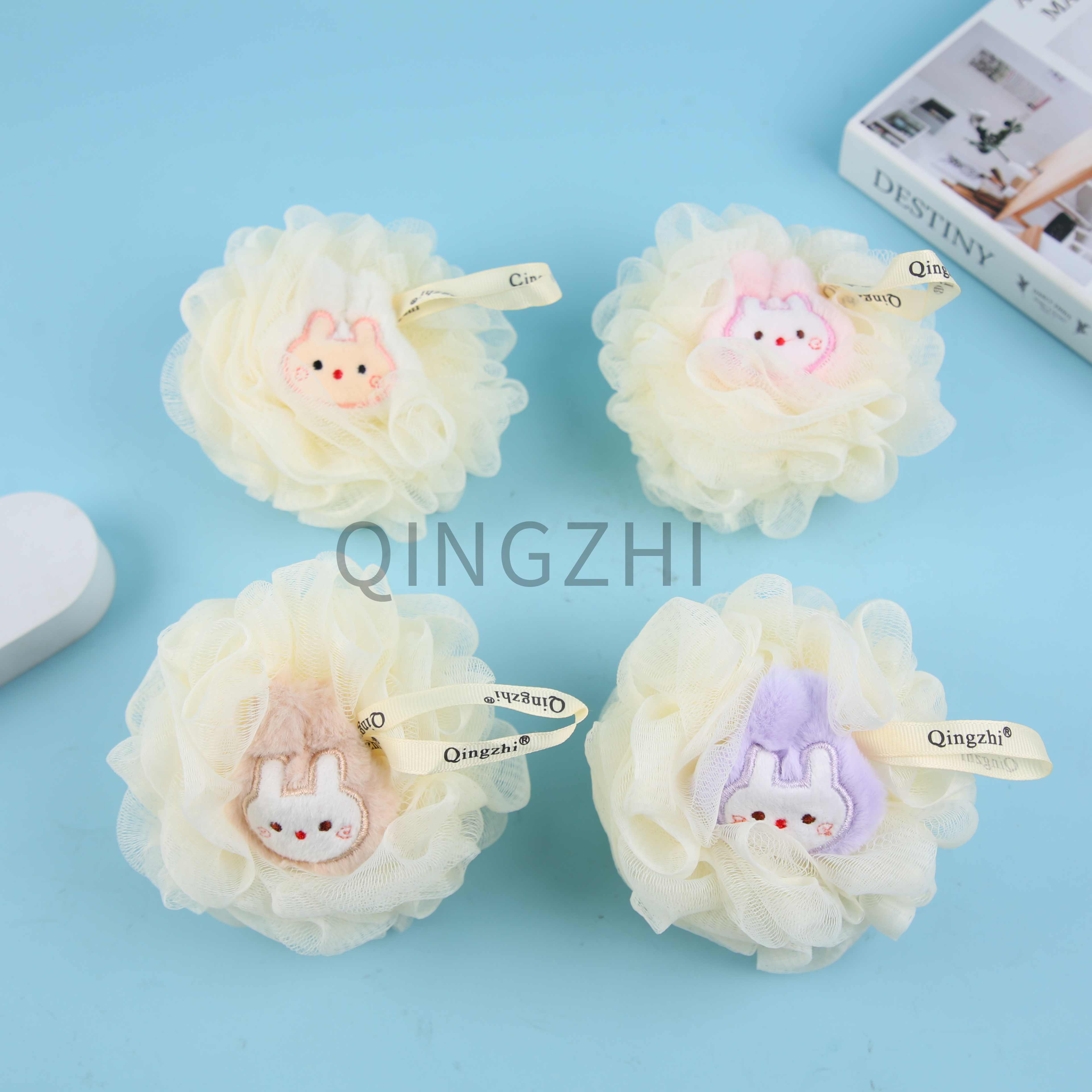 【 Qingzhi 】 Rabbit Fur Rabbit Cartoon Bath balls and bath flowers Factory direct sales of large quantities of foaming bath products for cleaning the skin pic 2