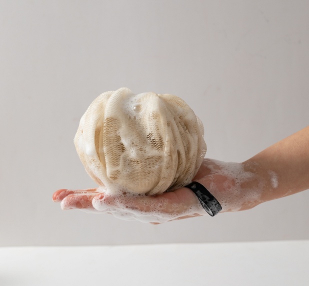 【 Qingzhi 】 Amazon 60g Super Large Pumpkin Bath Flower thickened Foot Bath Super Soft Bath Ball direct supply from the manufacturer, Japanese style pic 4