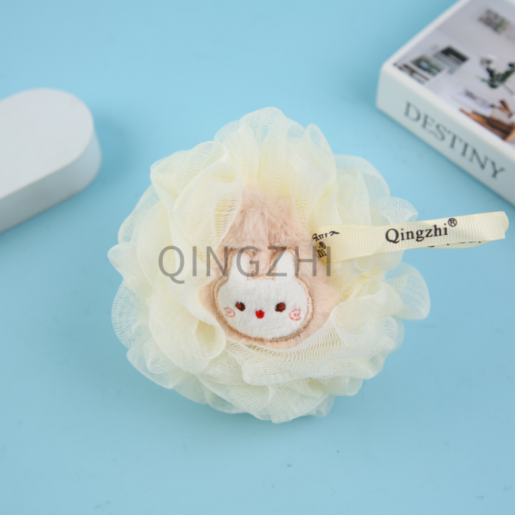 【 Qingzhi 】 Rabbit Fur Rabbit Cartoon Bath balls and bath flowers Factory direct sales of large quantities of foaming bath products for cleaning the skin
