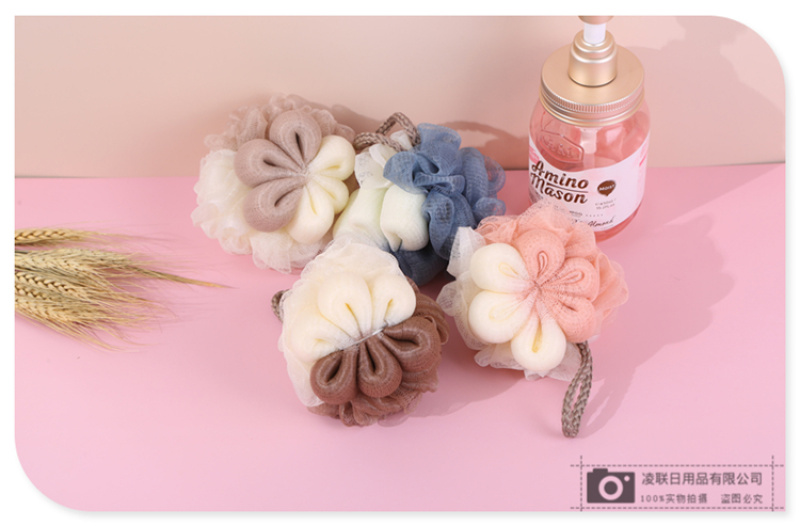【 Qingzhi 】60g skin-friendly and soft bath scrubber, a perfect tool for scrubbing dust, mud, back, flower bath balls, and bathing for babies and children pic 5