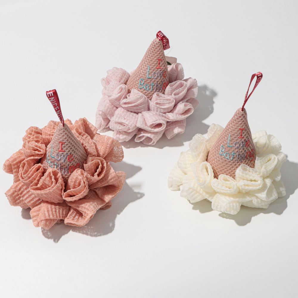 【 Qingzhi 】50g cloth ice cream, high-end Korean version, pleated lace bath flower, large bath ball, not easy to fall apart, cute bath ball Application Scenario