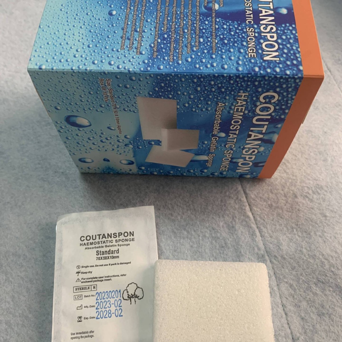 【 Kanyue 】 Hemostatic sponge (70x50x10mm) can be molded, sampled, portable and of high quality for medical use Specification image