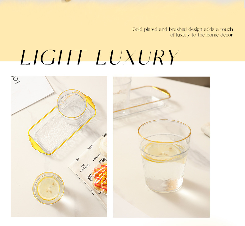 加厚pet冷水壶杯家用商务大容量托盘套装水杯透明果汁杯详情7