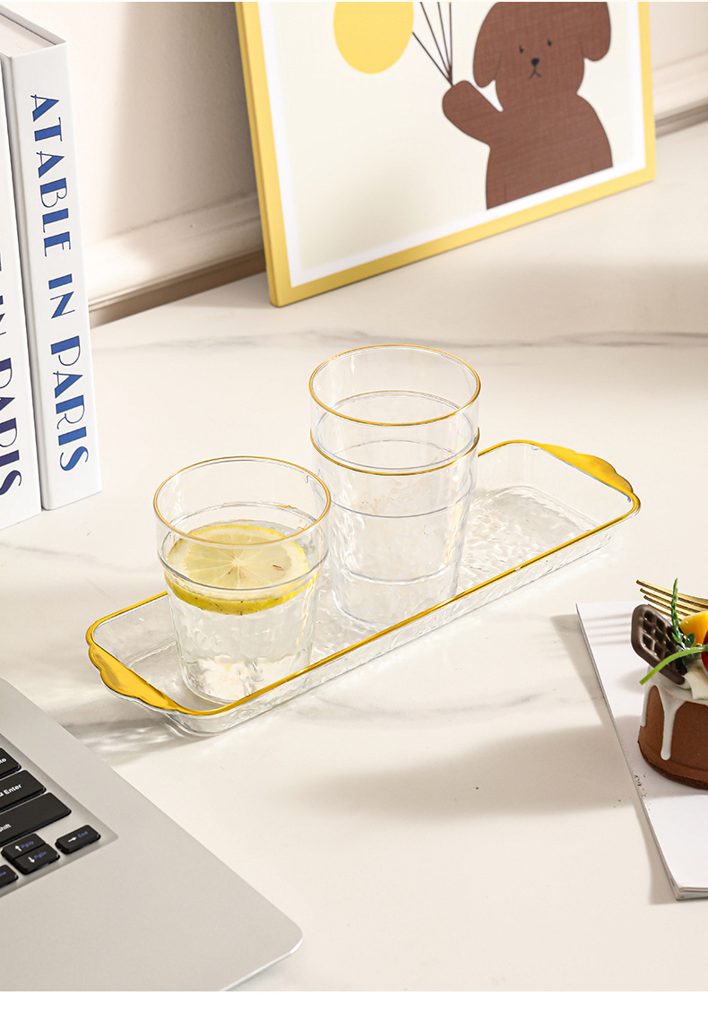 加厚pet冷水壶杯家用商务大容量托盘套装水杯透明果汁杯详情12