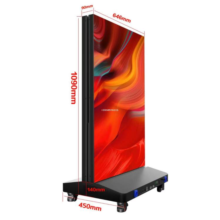 便捷式显示器/立式指示牌/触摸屏电子白板/广告牌白底实物图