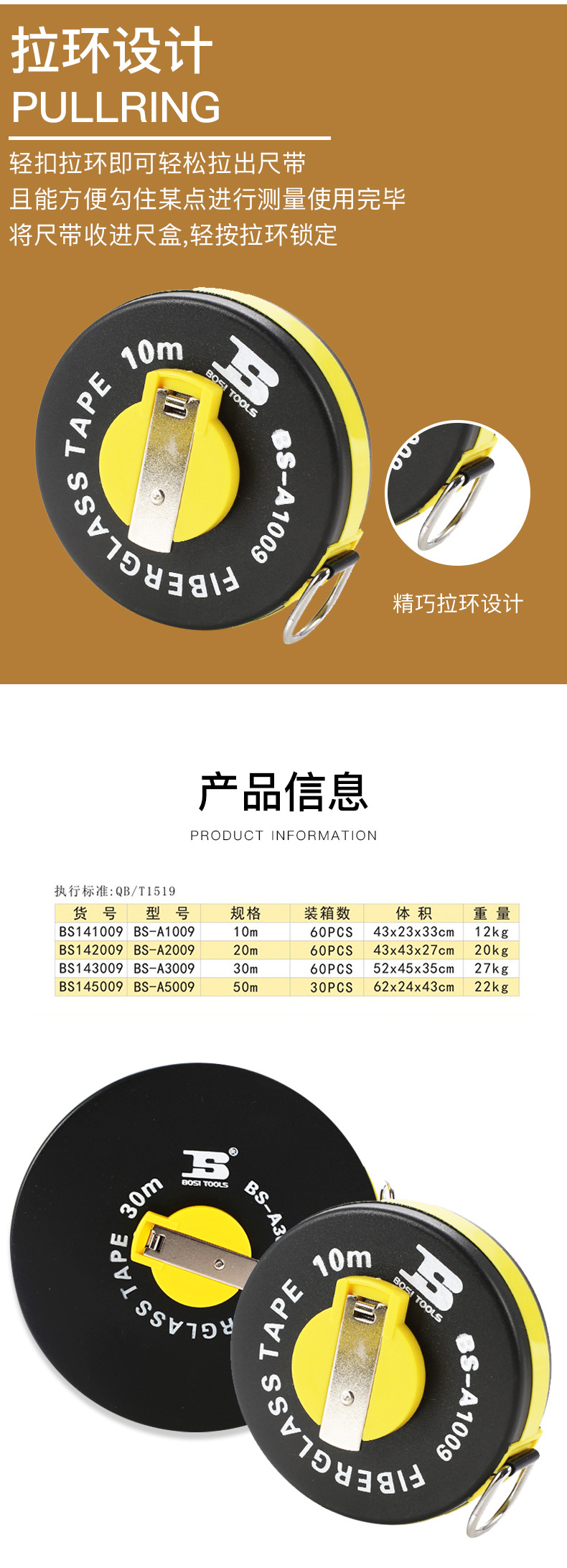 Persian tool tape measure, waterproof flexible tape measure, measuring ruler, 10m, 20m, 30m, 50m fiber tape measure, flexible tape measure, meter measure pic 3