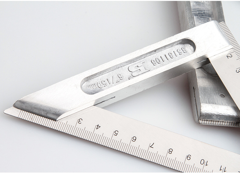 Persian set square, stainless steel thickened large aluminum alloy measuring set plate, high-precision 45-degree woodworking right Angle square pic 9