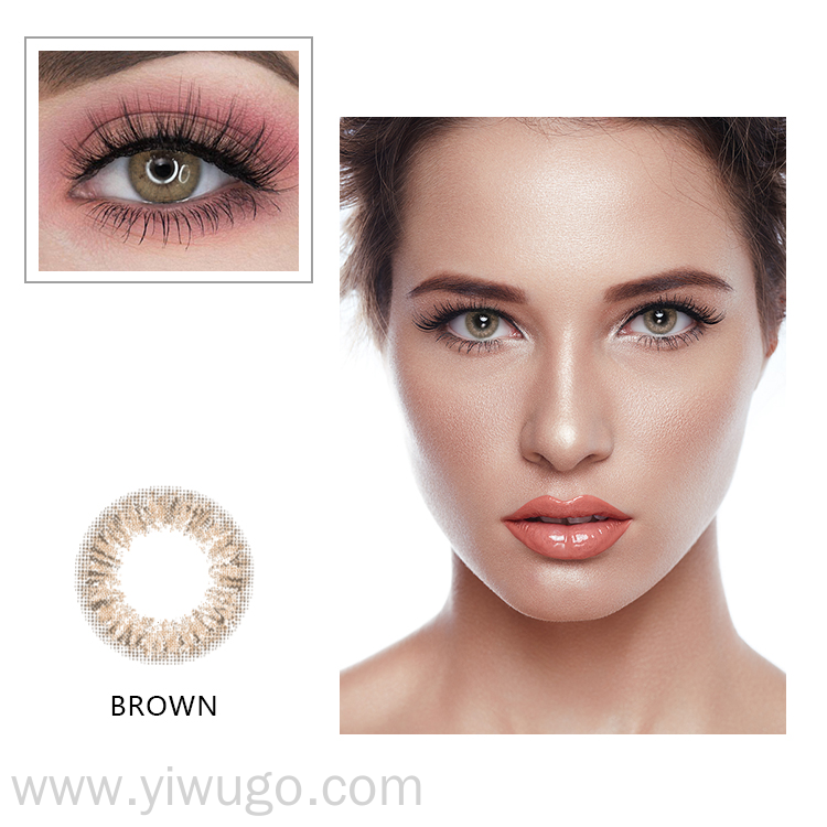 美瞳白底实物图