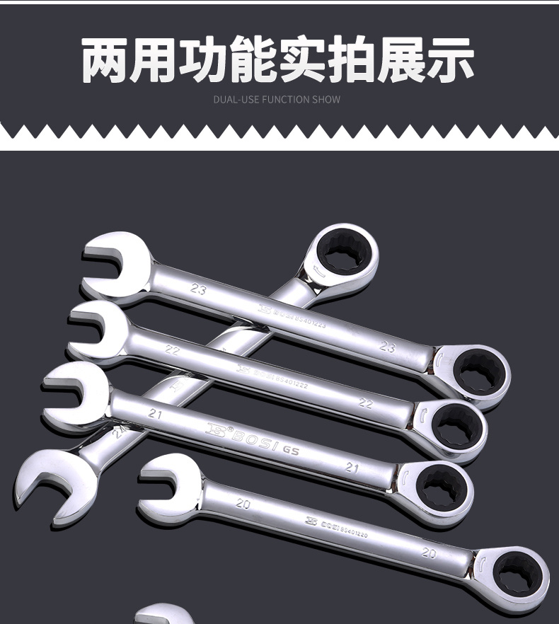 Persian quick ratchet wrench, automatic ratchet dual-purpose wrench, open-end machine hand quick wrench tool pic 9
