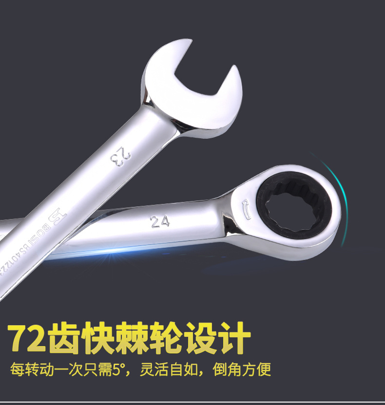 Persian quick ratchet wrench, automatic ratchet dual-purpose wrench, open-end machine hand quick wrench tool pic 6