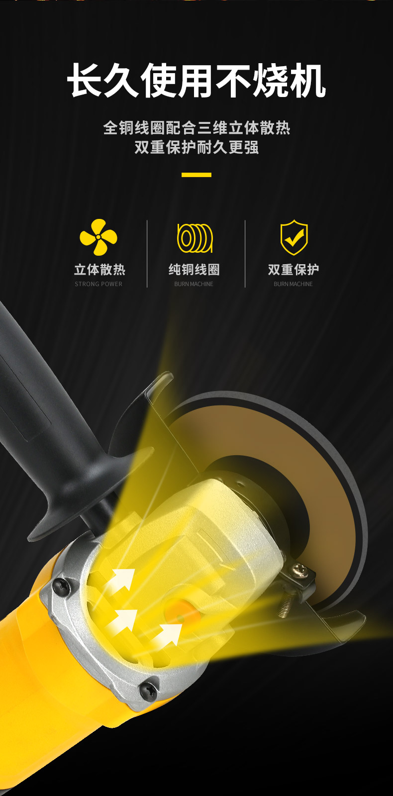 波斯多功能家用手磨抛光打磨切割切磨机角磨机手砂轮工具 磨光机详情5