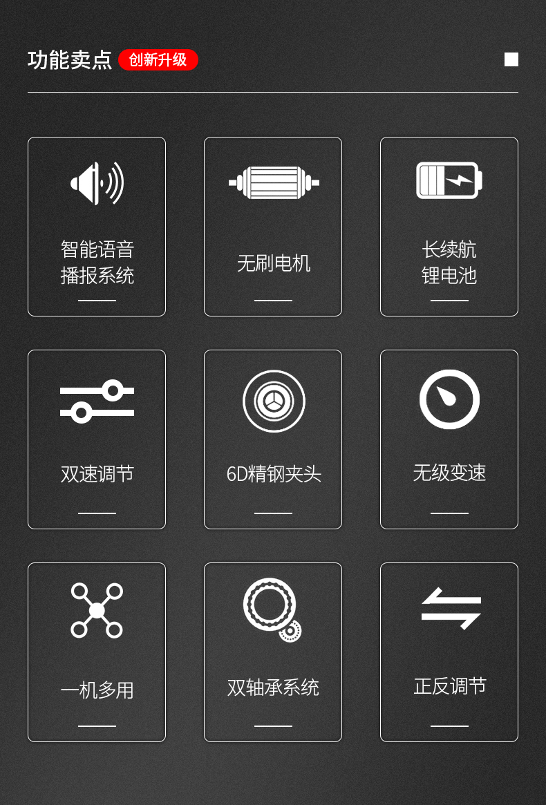 波斯12v/2.0Ah语音手持式电动螺丝刀BS661112 无刷冲击锂电钻详情2