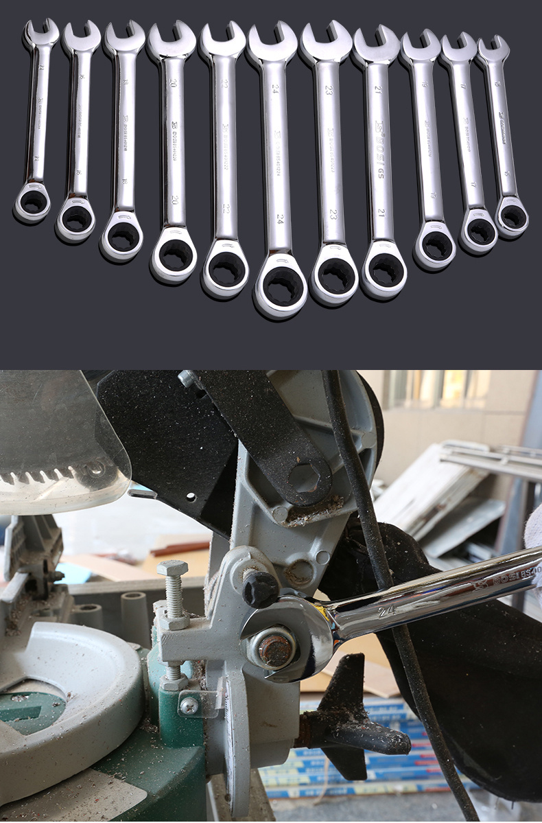 Persian quick ratchet wrench, automatic ratchet dual-purpose wrench, open-end machine hand quick wrench tool pic 11