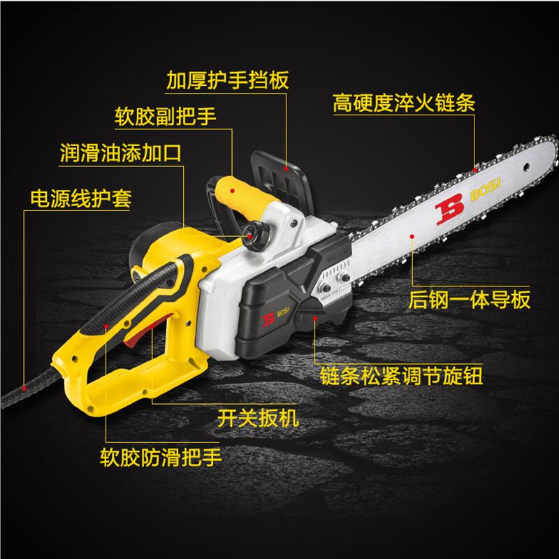 Persian handheld electric saw for logging, household electric chain saw, multi-functional chain saw, tree felling machine, high-power woodworking electric chain saw, electric saw, wood splitting machine, lithium battery garden tool, splitting firewood details Picture