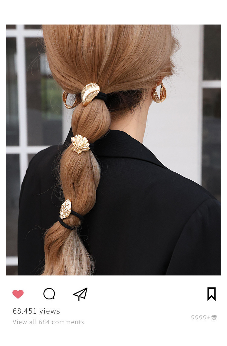 冷淡风合金皮筋女扎头发圈海洋风金属发圈发绳简约头饰发绳详情1