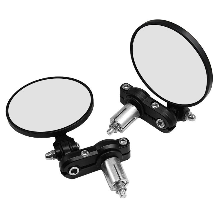 240904平面圆形摩托车把塞后视镜折叠自行车后视镜单车把堵反光镜