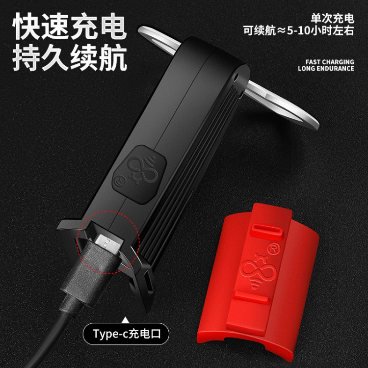 241013 Dual-loop taillights, dual-heart USB charging COB bicycle taillights, creative graphic taillights for bicycle riding details Picture