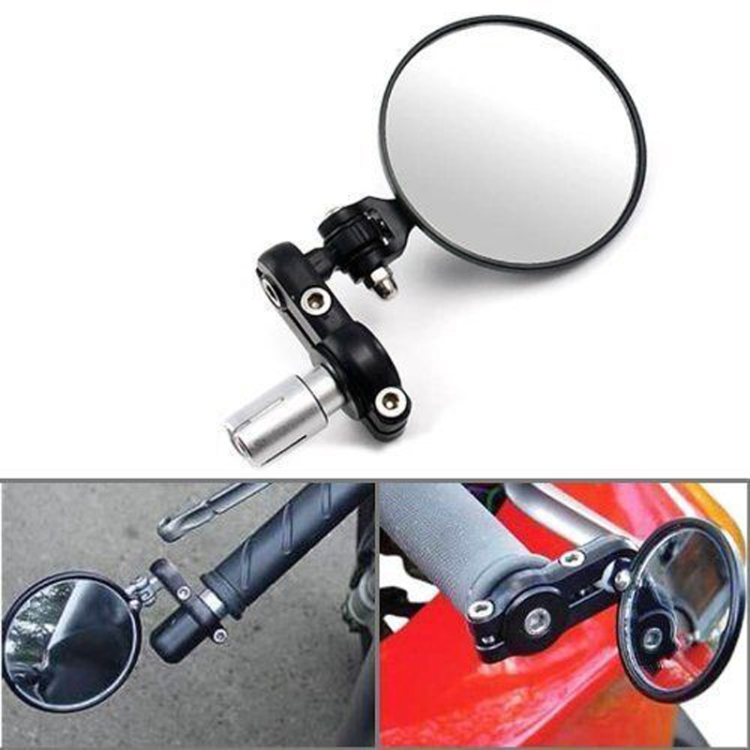 240904 Flat circular motorcycle handlebars plug the rearview mirror, folding bicycle rearview mirror, bicycle handlebars block the rearview mirror Item Picture