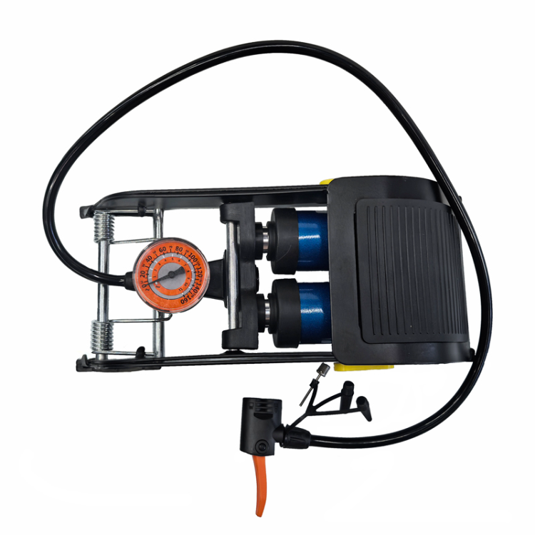 FP445S dual-tube foot-operated air cylinder, foot-operated dual-cylinder air cylinder, foot-operated air cylinder and air pump for automobiles, motorcycles and bicycles Item Picture