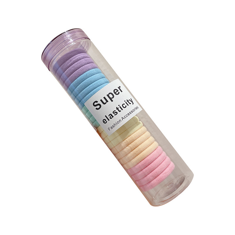 24 canned towel hair bands, Korean-style fresh and clean headwear, women's leather band hair accessory, high elasticity, simple and won't damage hair strands Application Scenario
